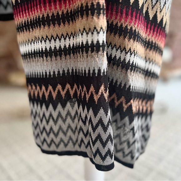 Chico’s Chevron Striped Shimmer Long Cardigan Duster XL - Picture 11 of 17